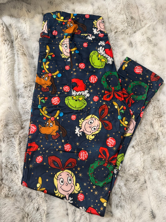 Mean Green Full Length Leggings With Pockets