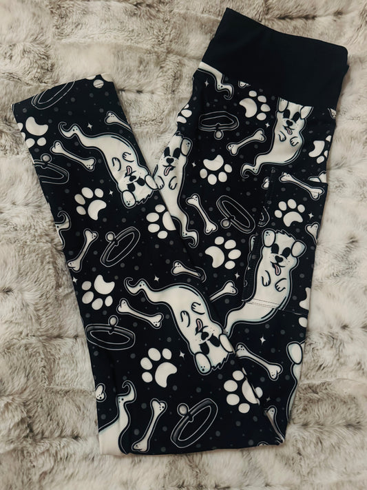 Ghost Pups Full Length Leggings With Pockets