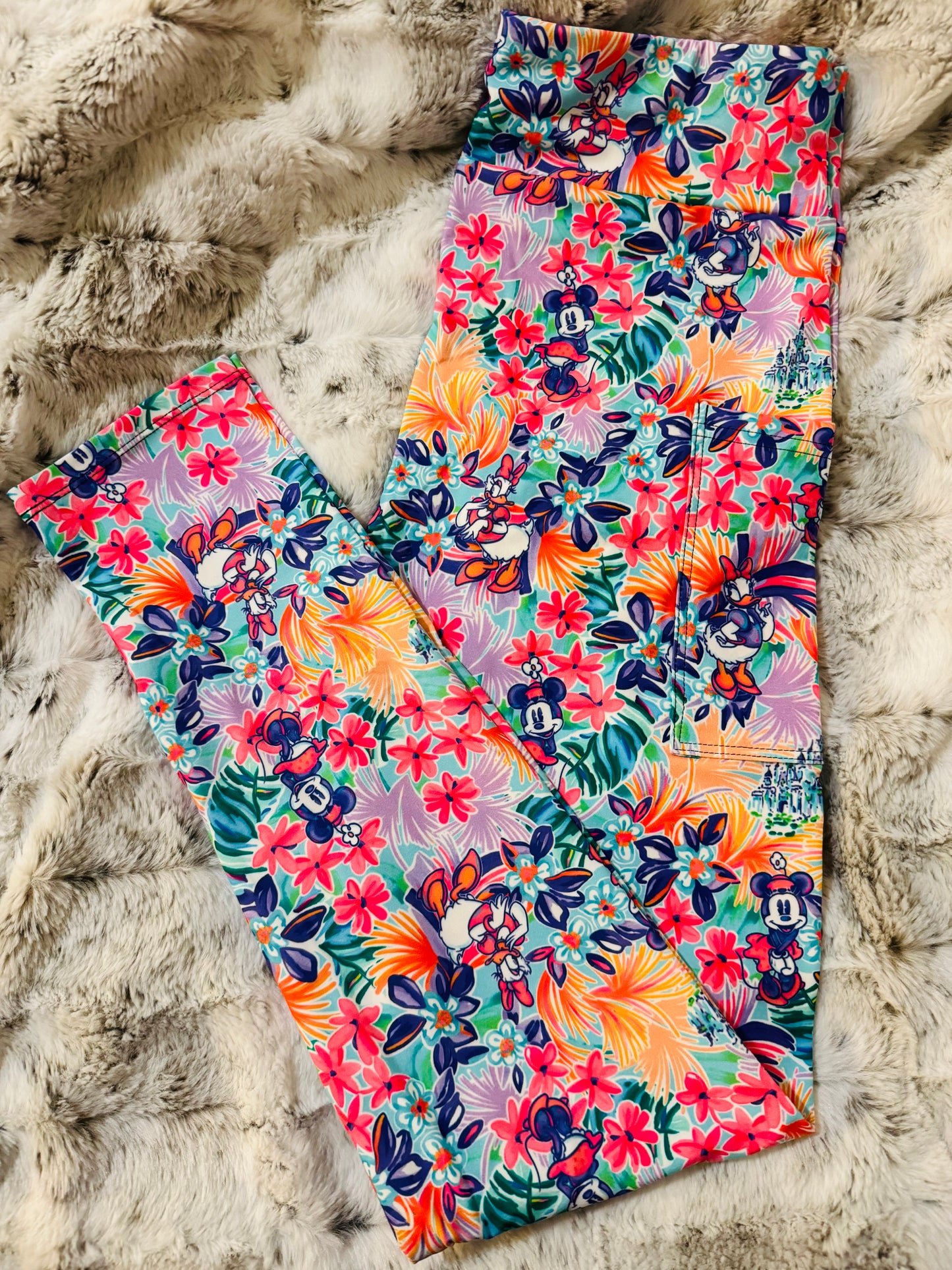 Floral Min & Duck Full Length Leggings With Pockets