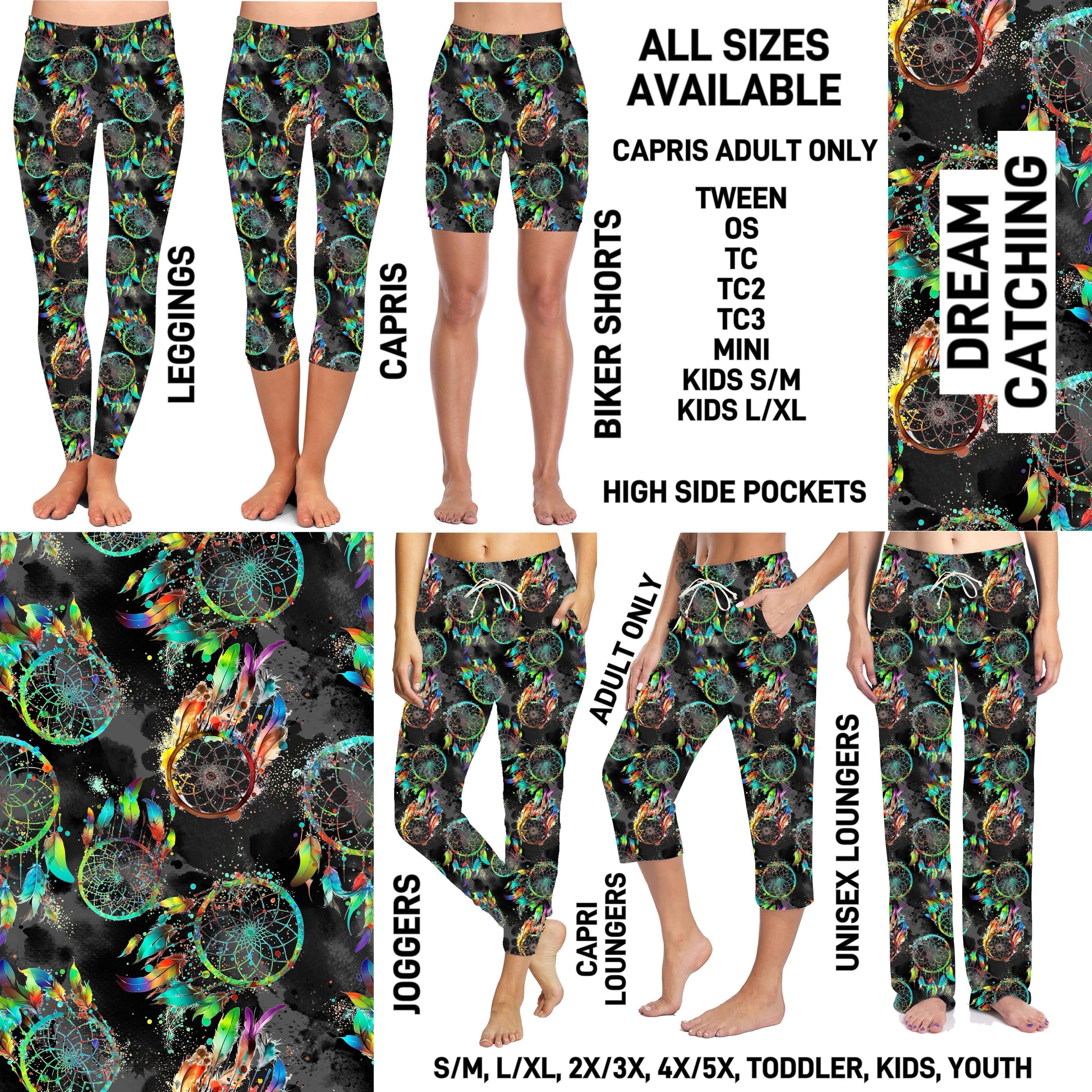 235BT - Dream Catching Unisex Full Joggers/Unisex Capri/Full Loungers - Preorder ETA: Mid-Dec