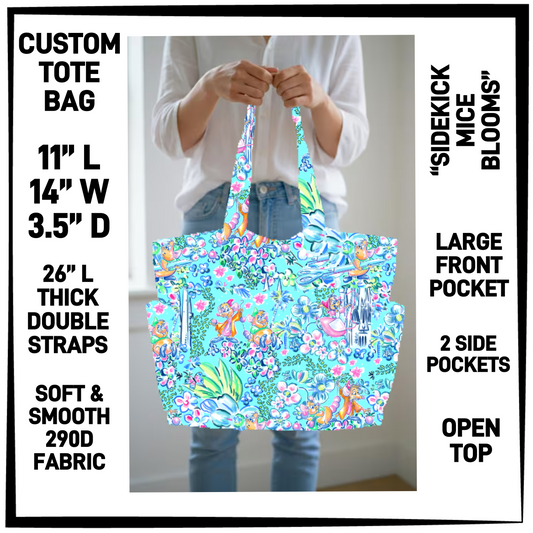 RTS - Sidekick Mice Blooms Custom Tote Bag