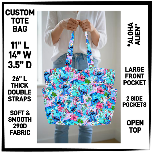 RTS - Aloha Alien Custom Tote Bag