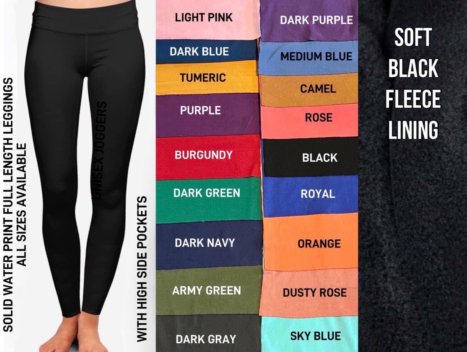 F6LJ - Solid Color Water Print Fleece-Lined Leggings with High Side Pockets - Preorder ETA: Early Jan