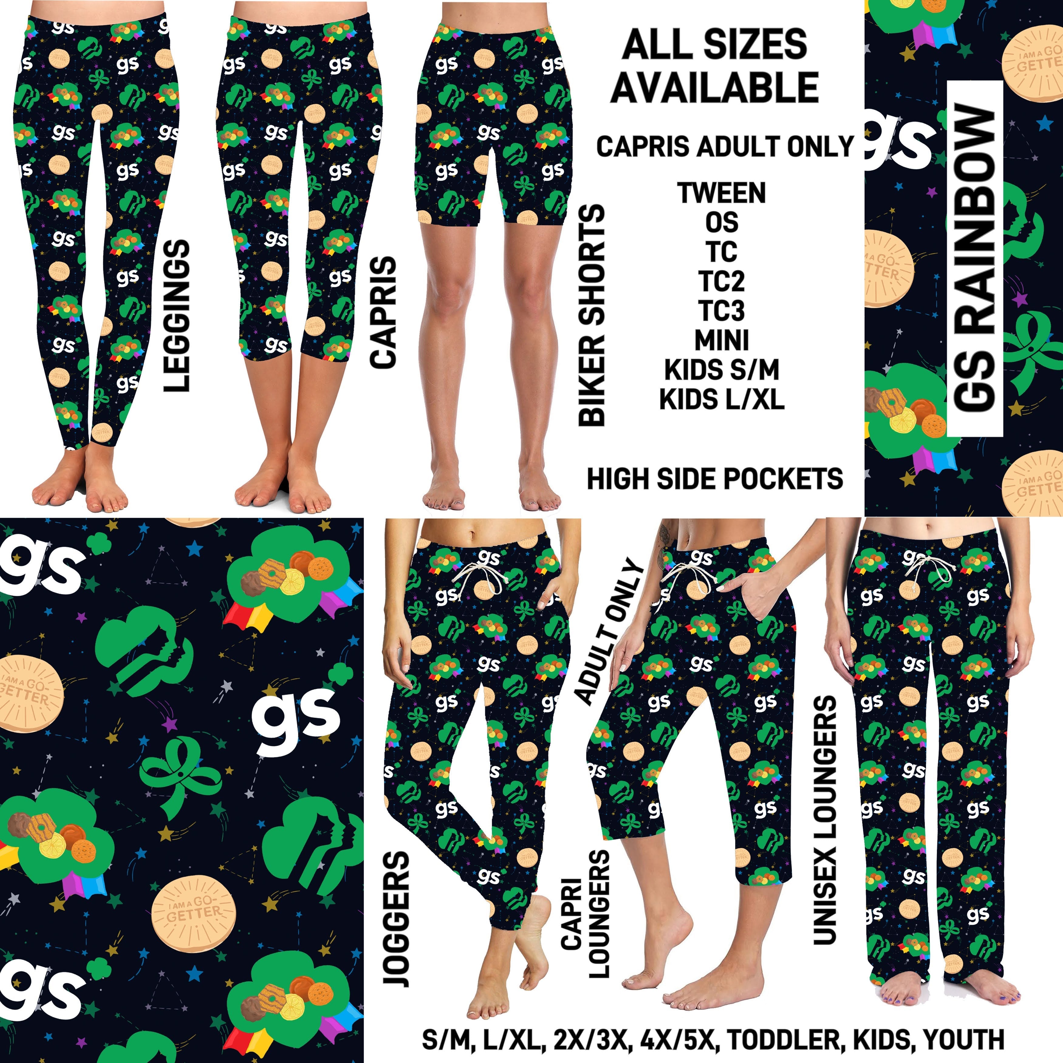 GS1P - GS Rainbow Unisex Full Joggers/Unisex Capri/Full Loungers - Preorder ETA: Early Jan