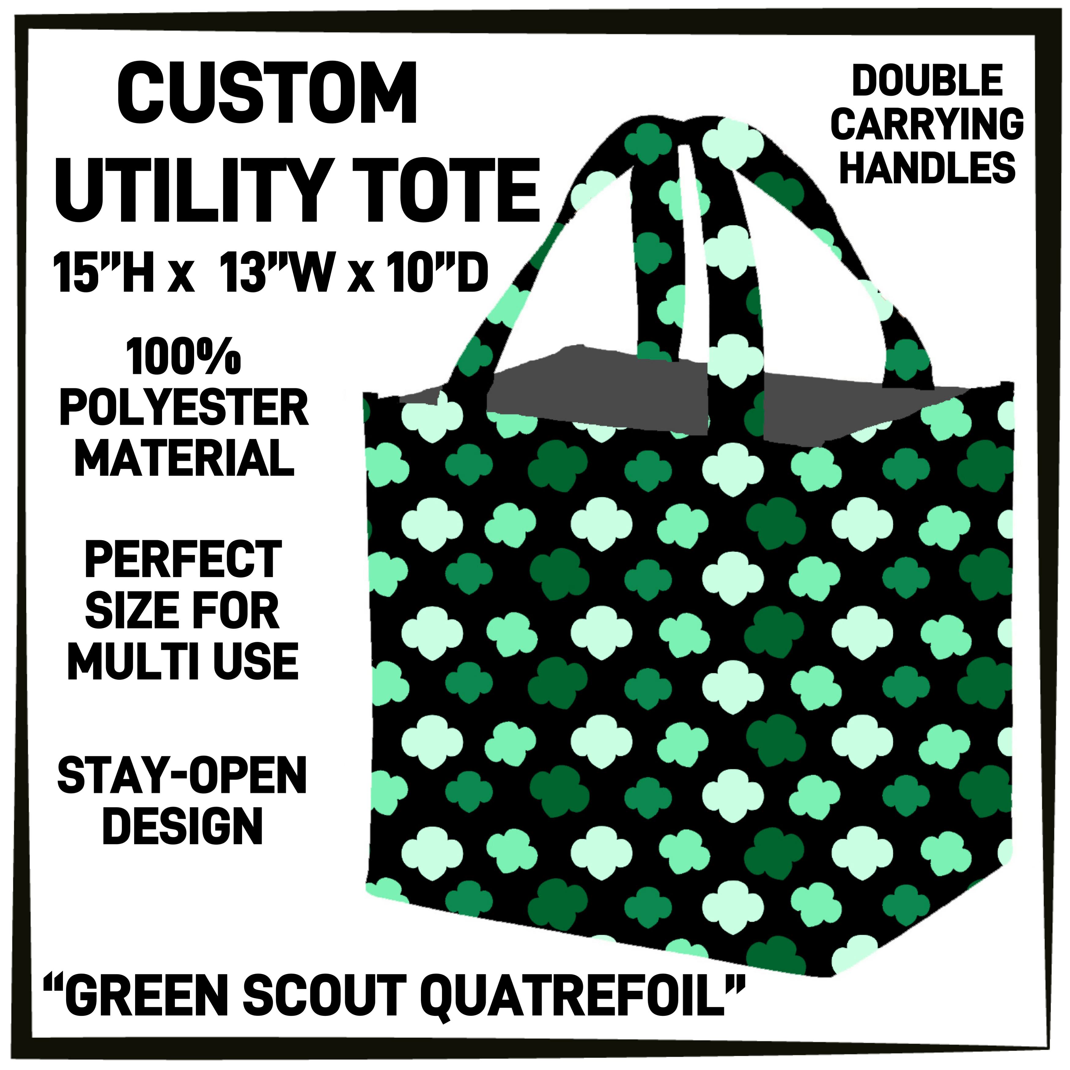 GS1P - Green Scout Quatrefoil Utility Tote - Preorder ETA: Early Jan