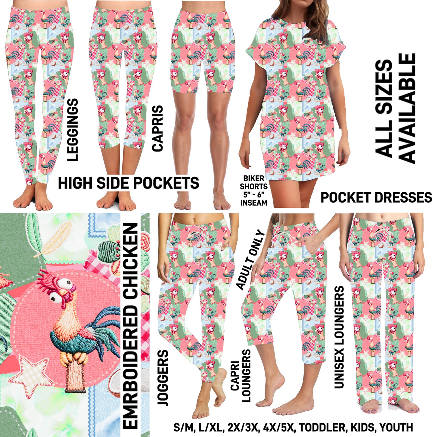 297BT - Embroidered Chicken - Preorder Closing 8/16 ETA: Mid-Oct