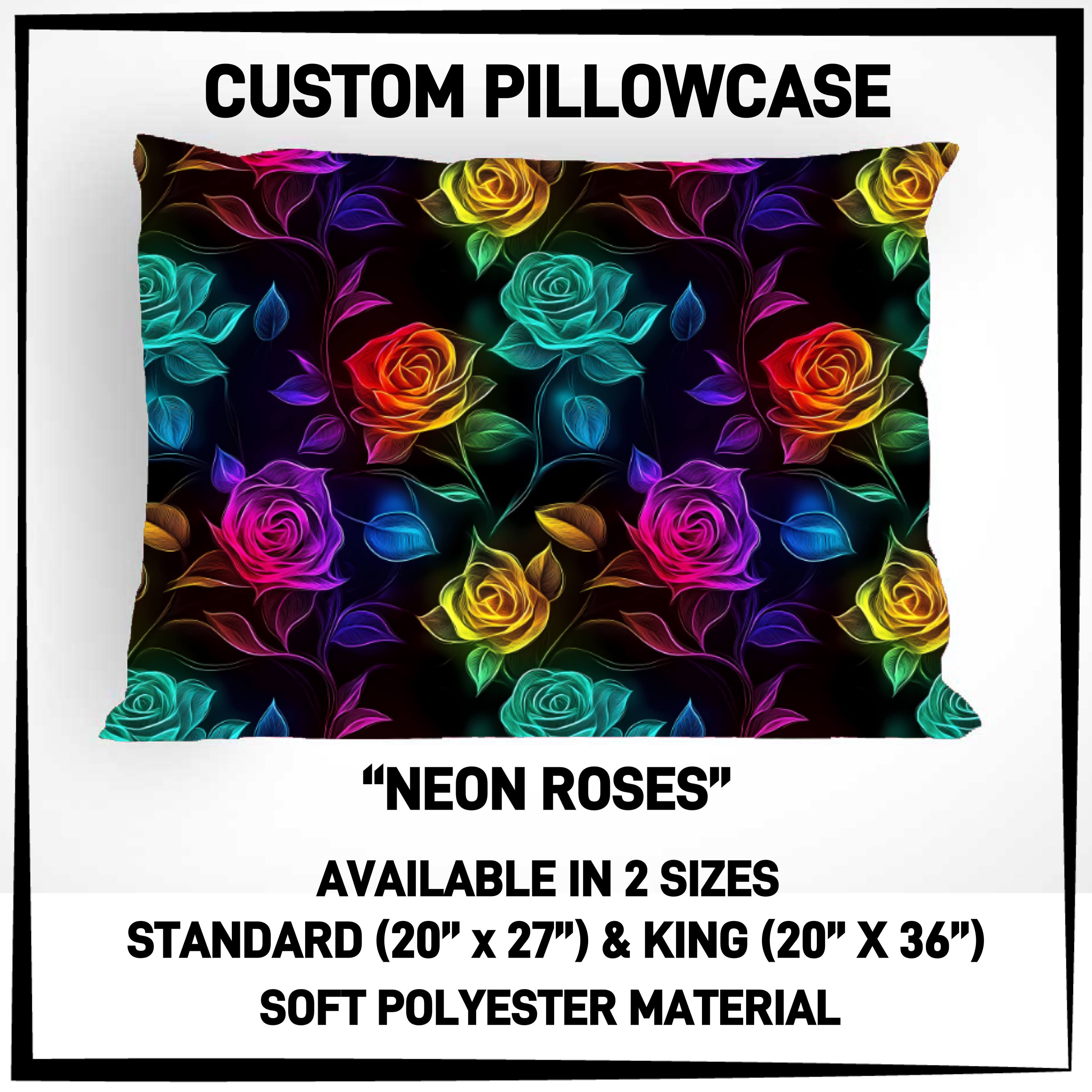 P5CP - Neon Roses Pillowcase - Preorder ETA: Mid-Dec