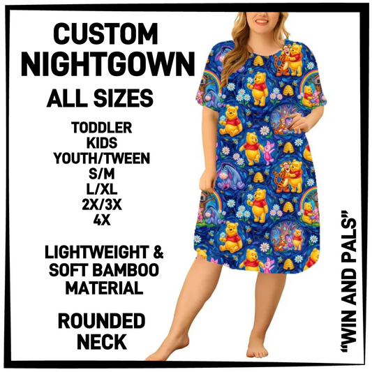 NG7W - Win and Pals Nightgown - Preorder Closing 4/14 ETA: Mid-June