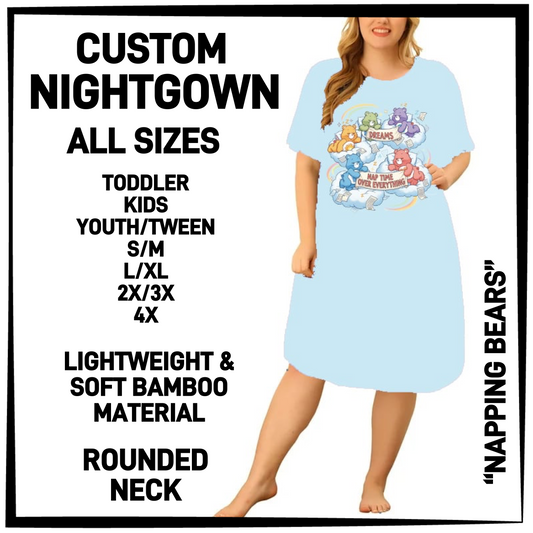 NG7W - Napping Bears Nightgown - Preorder Closing 4/14 ETA: Mid-June