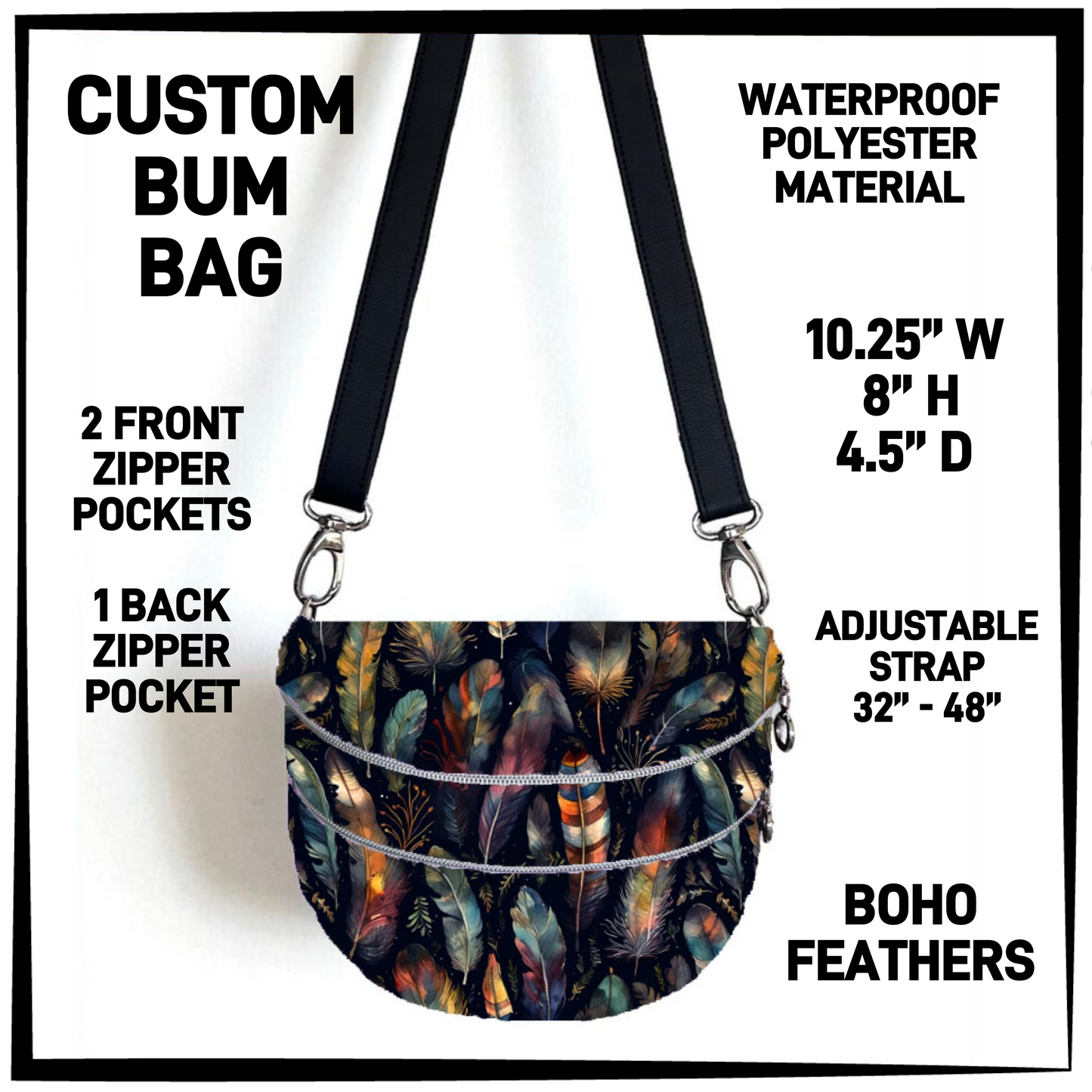 B1BM - Boho Feathers Bum Bag - Preorder Closing 8/19 ETA: Mid-Oct