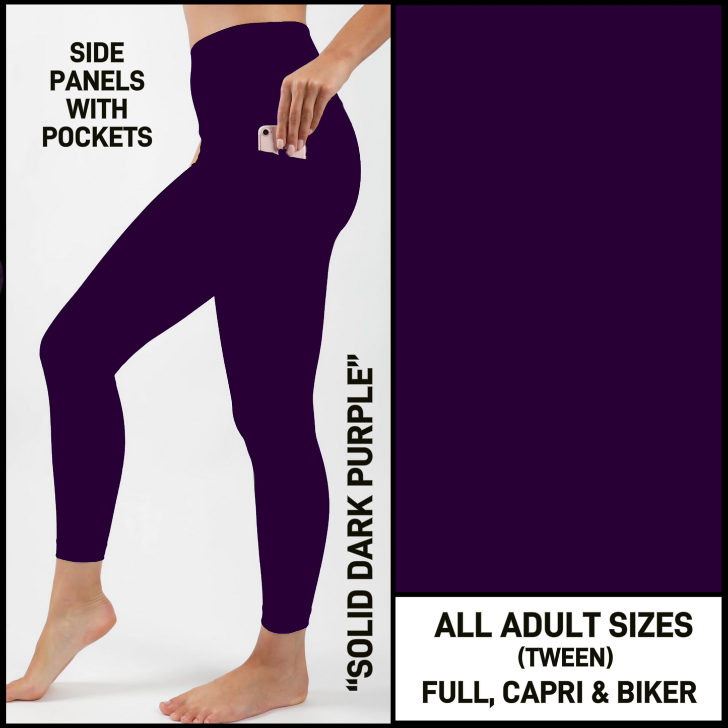 S3PL - Solid Dark Purple with Side Panel Pockets - Preorder Closing 4/16 ETA: Mid-June