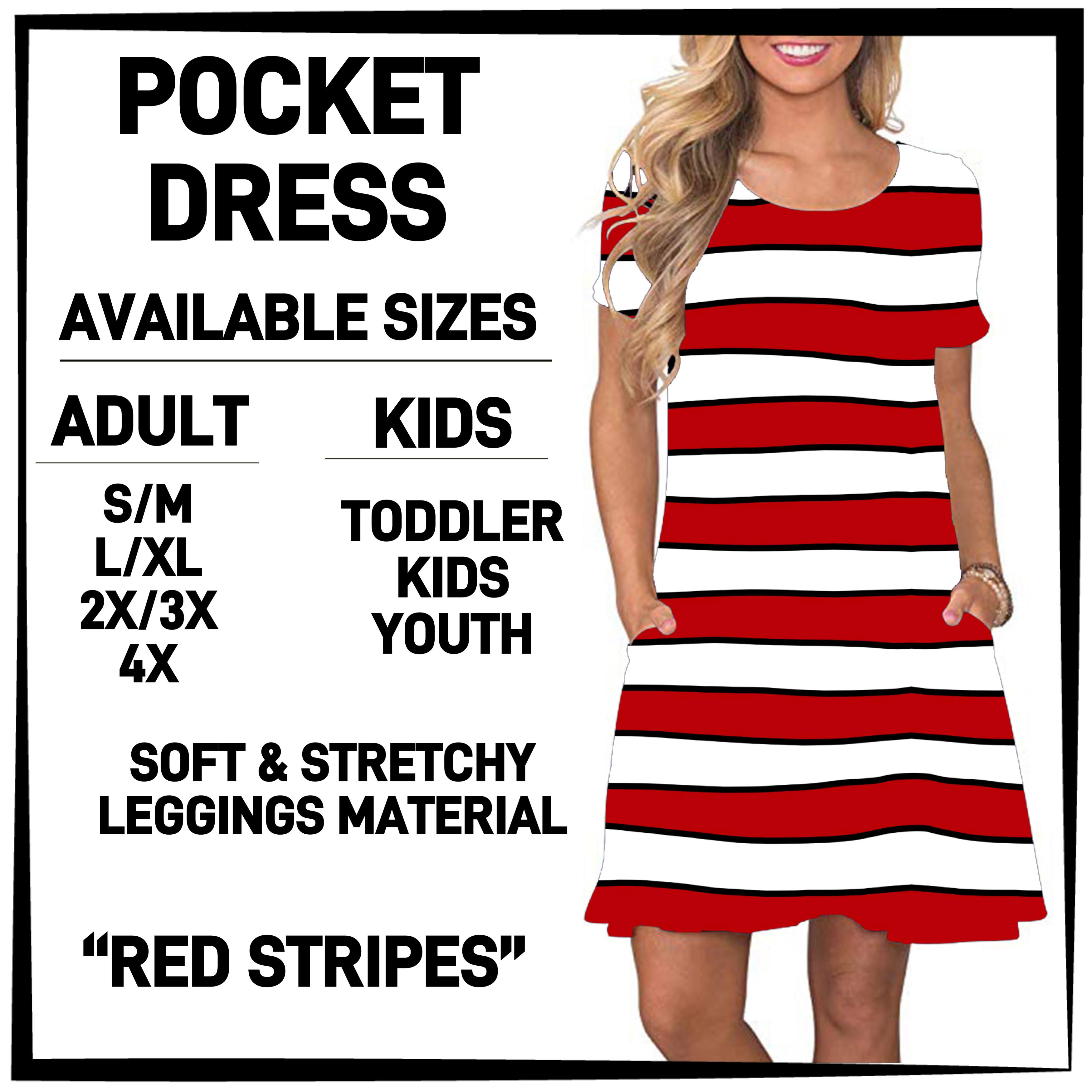 DR2S - Red Stripes Pocket Dress - Preorder ETA: Mid-Jan