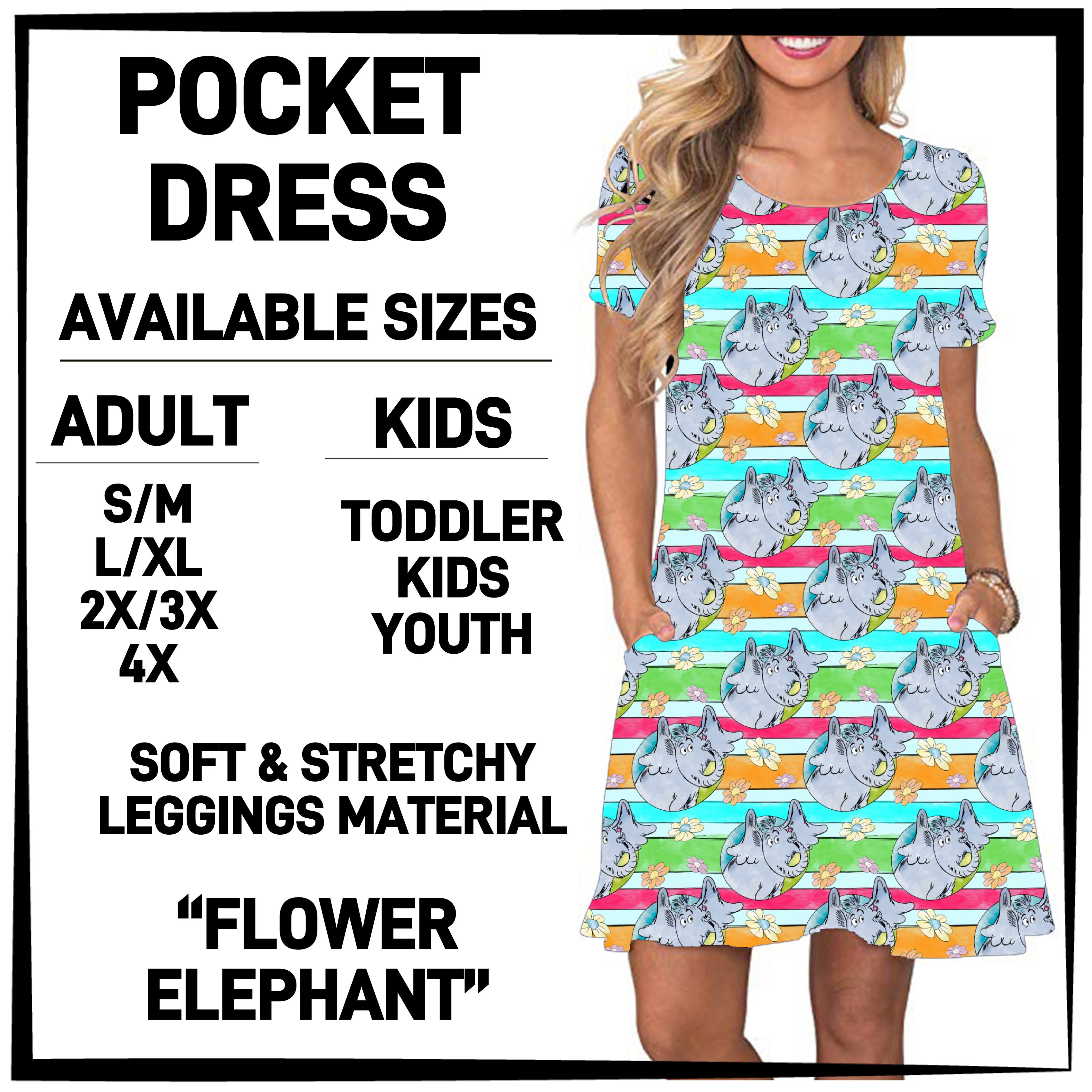 DR2S - Flower Elephant Pocket Dress - Preorder ETA: Mid-Jan