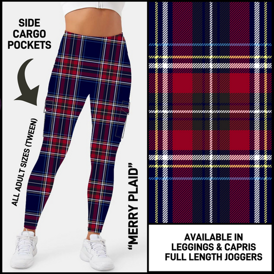 CR2G - Merry Plaid Capris/Leggings/Unisex Joggers with Cargo Pockets - Preorder Closing 8/23 ETA: Mid-Oct