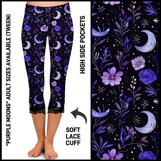 LC2C - Purple Moons Lace Cuff Capris with Pockets - Preorder Closing 4/21 ETA: Mid-June
