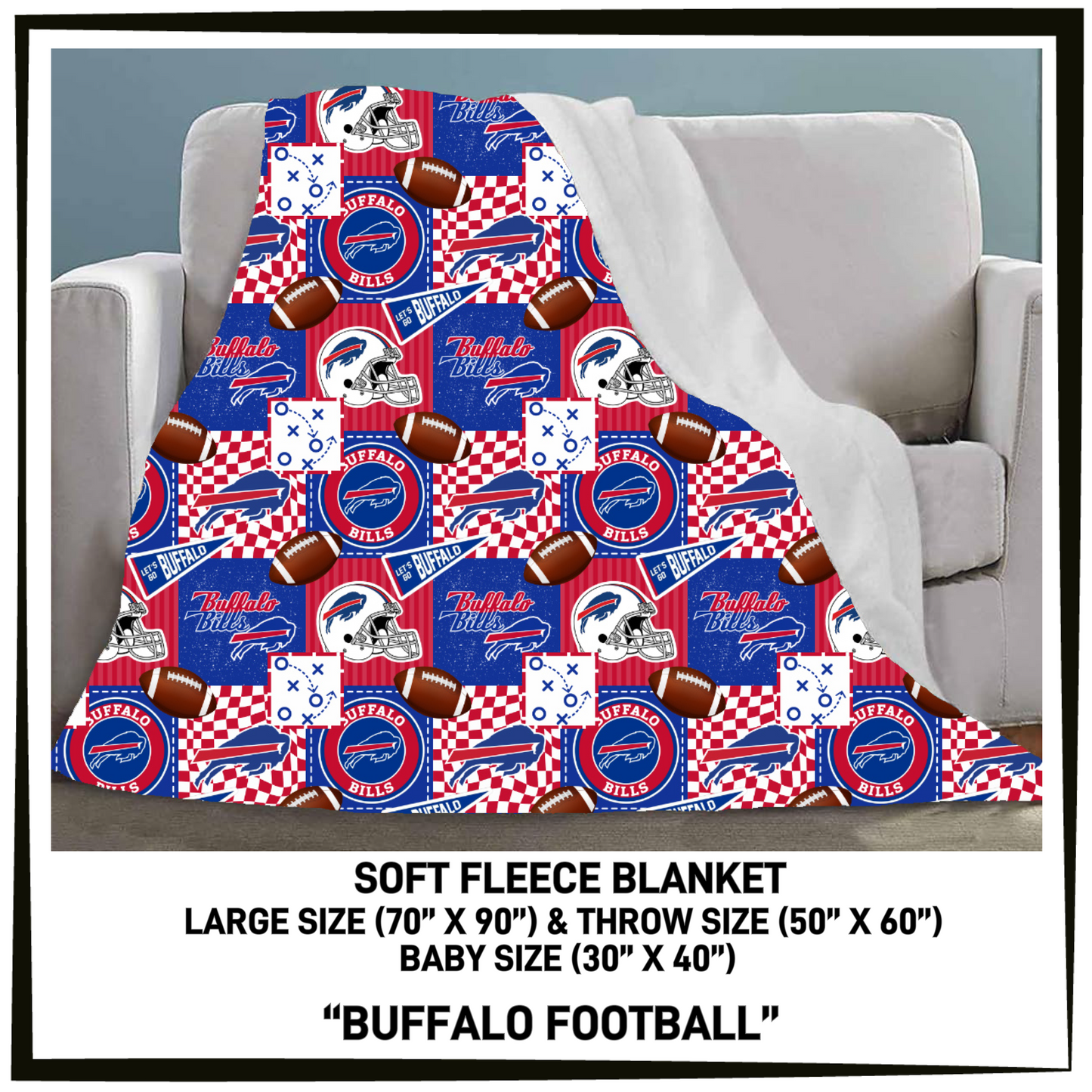 FC7B - Buffalo Football Fleece Blanket - Preorder Closing 8/26 ETA: Late Oct