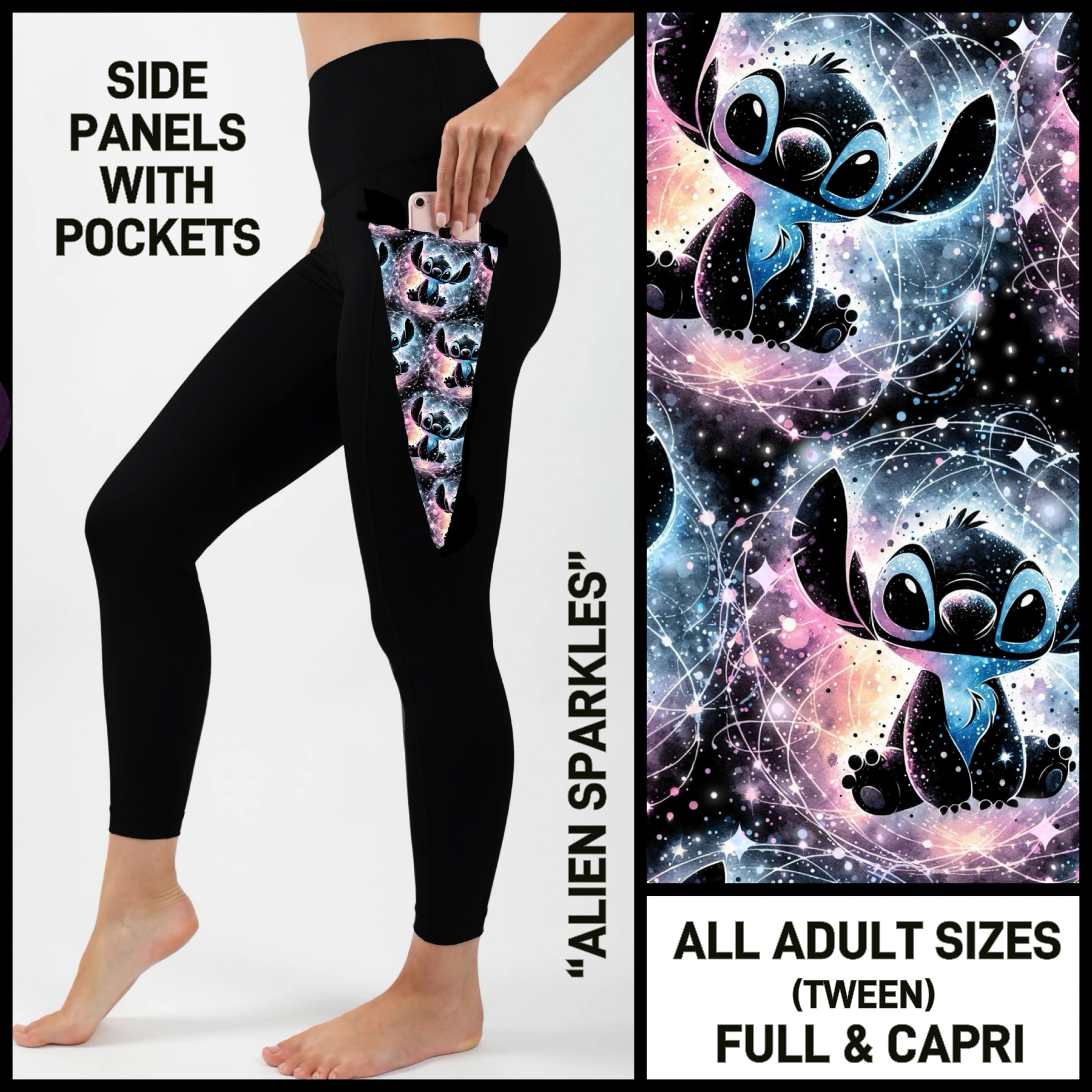 S3PN - Alien Sparkles Capris/Leggings with Side Panel Pockets - Preorder ETA: Late Jan