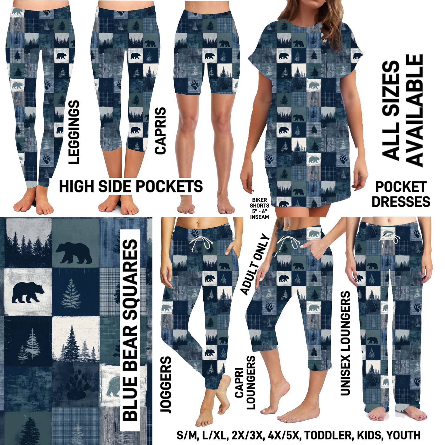 AU1M - Blue Bear Squares - Preorder Closing 9/2 ETA: Late Oct