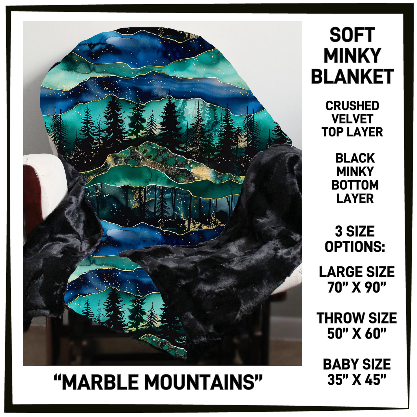 AU1M - Marble Mountains Minky Blanket - Preorder Closing 9/2 ETA: Late Oct