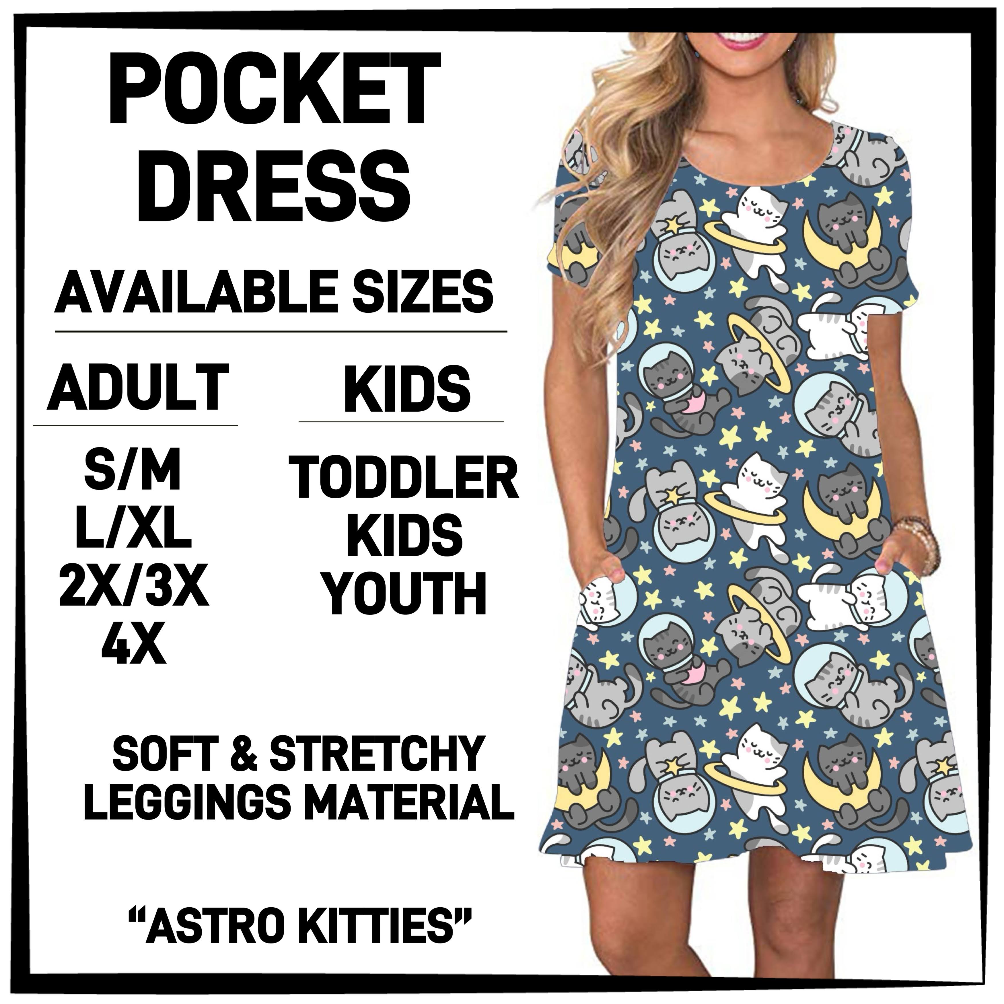 P1FT - Astro Kitties Pocket Dress - Preorder ETA: Late Jan