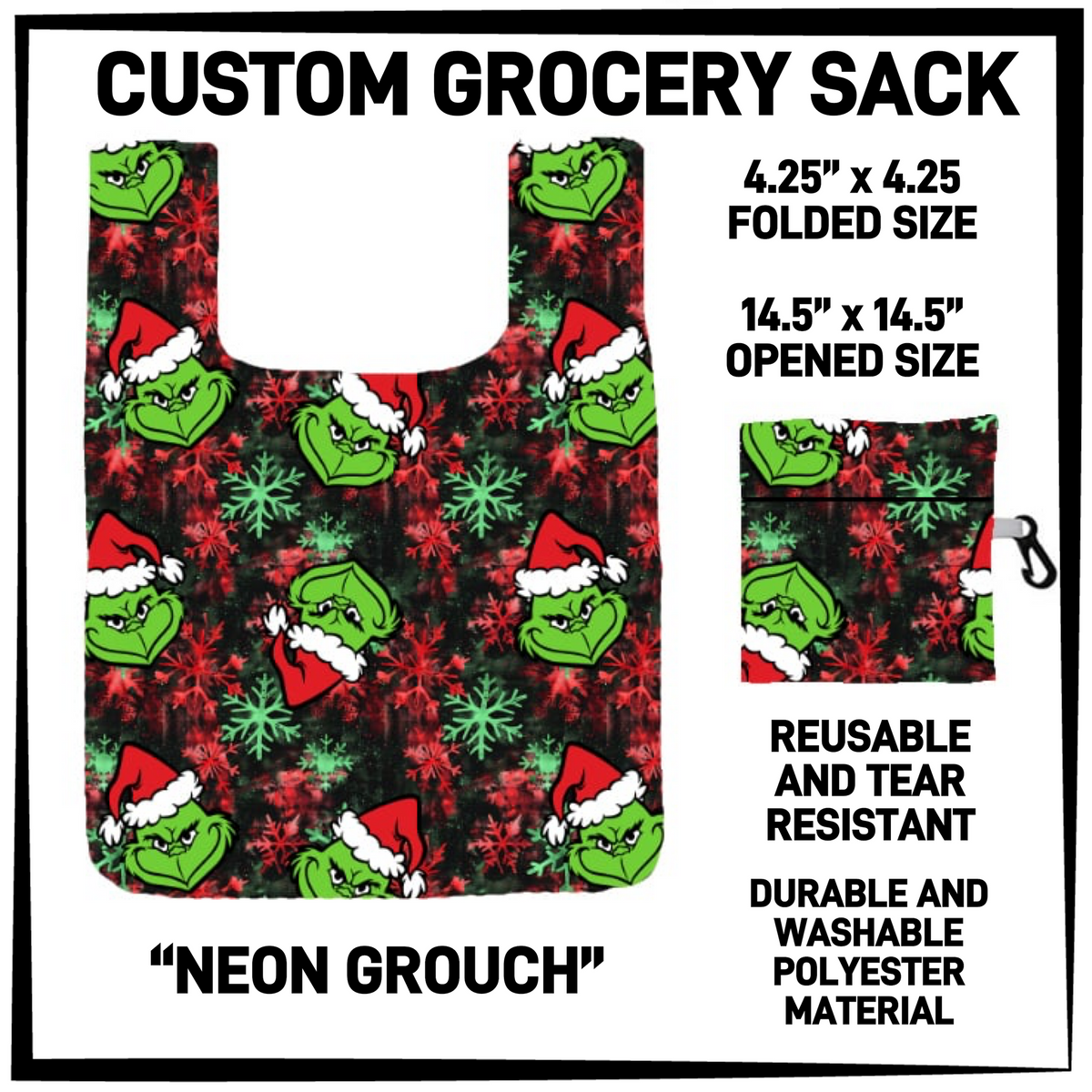 GRC4 - Neon Grouch Grocery Sack - Preorder Closing 9/10 ETA: Early Dec