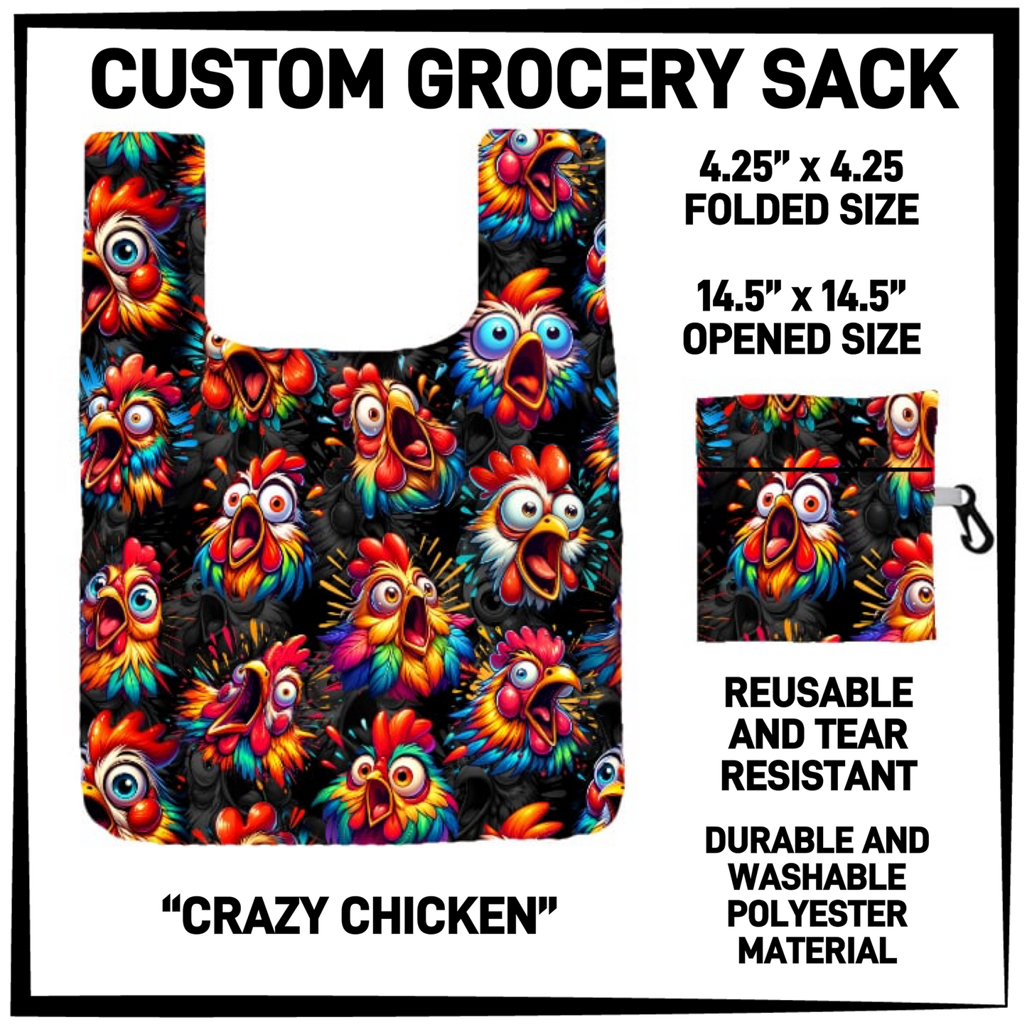 GRC4 - Crazy Chicken Grocery Sack - Preorder Closing 9/10 ETA: Early Dec