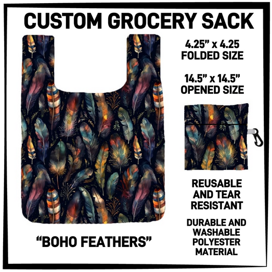 GRC4 - Boho Feathers Grocery Sack - Preorder Closing 9/10 ETA: Early Dec