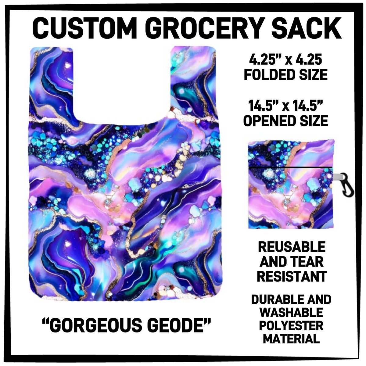GRC4 - Gorgeous Geode Grocery Sack - Preorder Closing 9/10 ETA: Early Dec