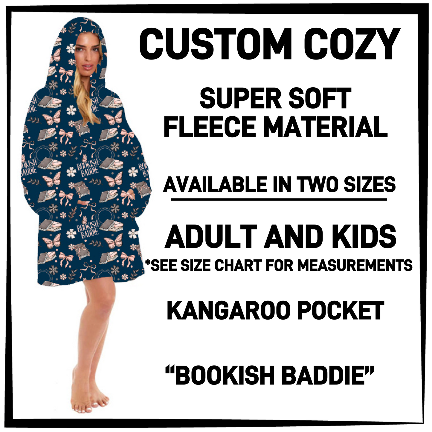 CZ2Y - Bookish Baddie Hooded Cozy - Preorder Closing 9/15 ETA: Mid-Dec