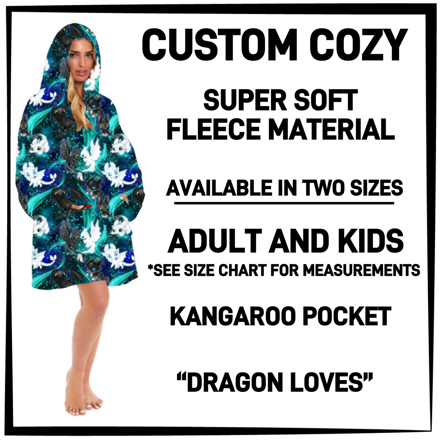 CZ2Y - Dragon Loves Hooded Cozy - Preorder Closing 9/15 ETA: Mid-Dec
