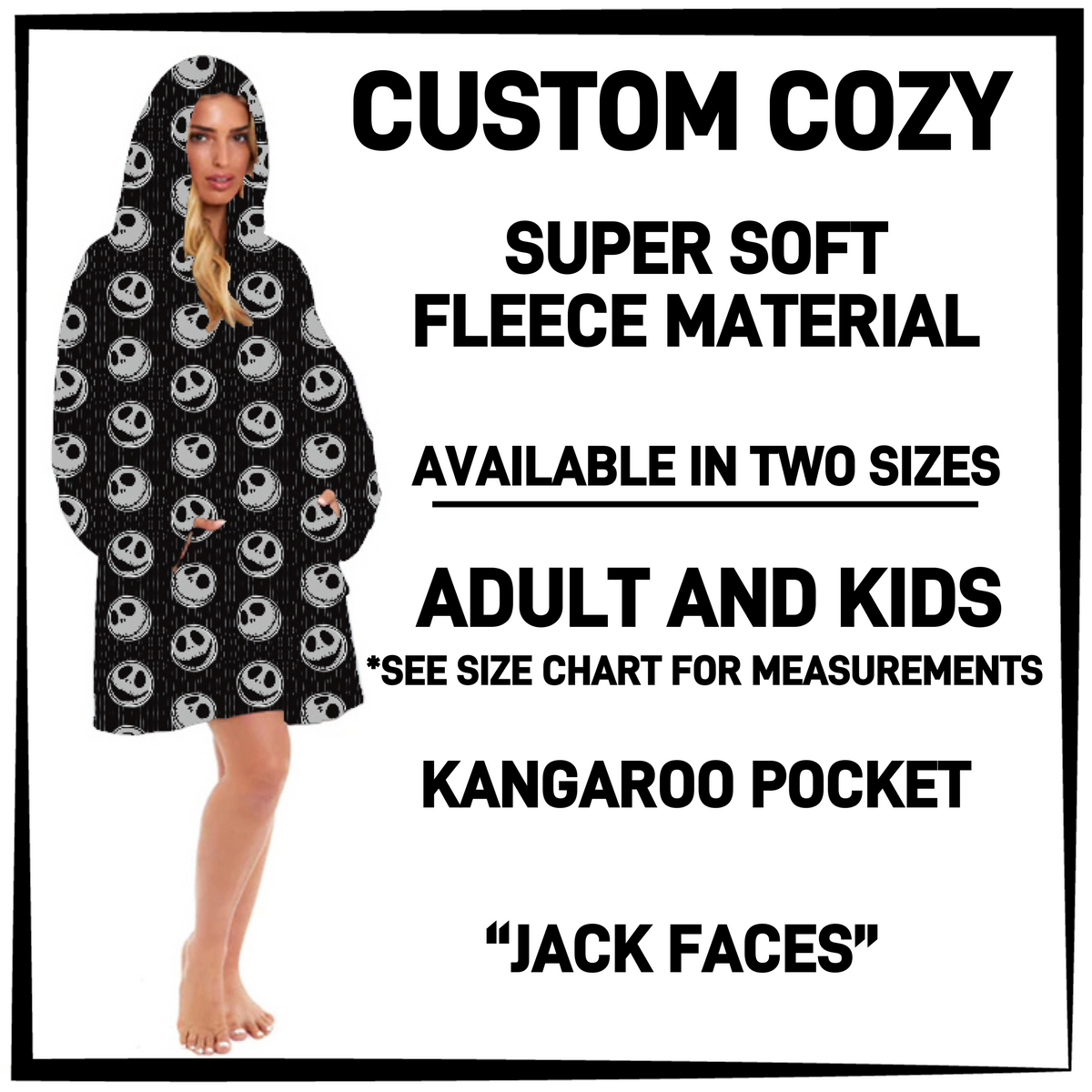 CZ2Y - Jack Faces Hooded Cozy - Preorder Closing 9/15 ETA: Mid-Dec