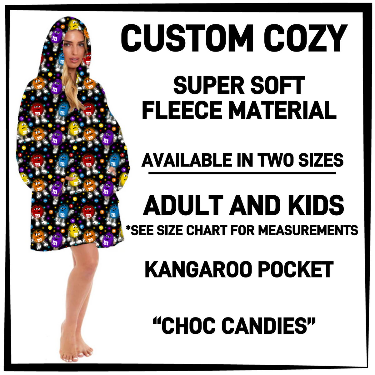 CZ2Y - Choc Candies Hooded Cozy - Preorder Closing 9/15 ETA: Mid-Dec
