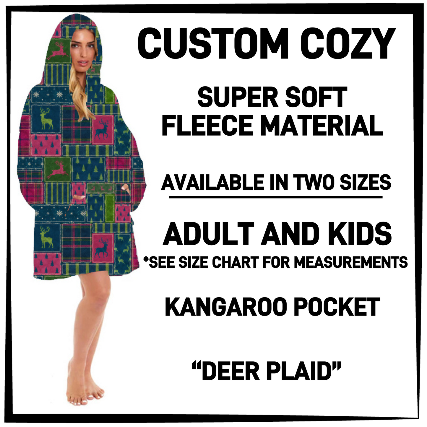 CZ2Y - Deer Plaid Hooded Cozy - Preorder Closing 9/15 ETA: Mid-Dec