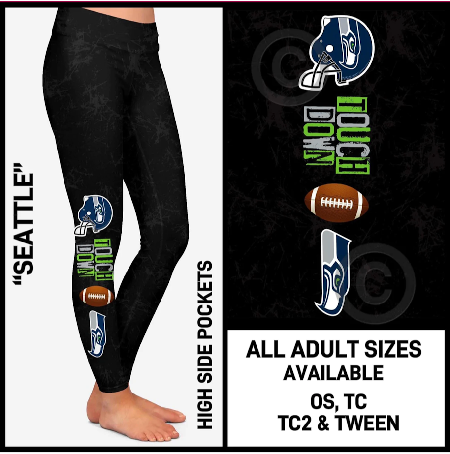 SeaHawks Full Length Leggings with Pockets