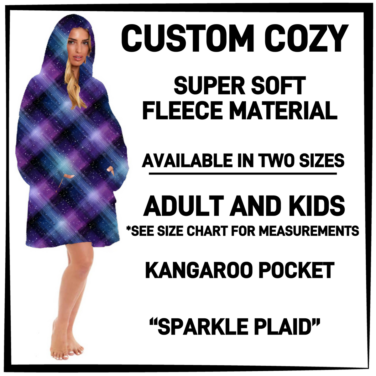 CZ2Y - Sparkle Plaid Hooded Cozy - Preorder Closing 9/15 ETA: Mid-Dec