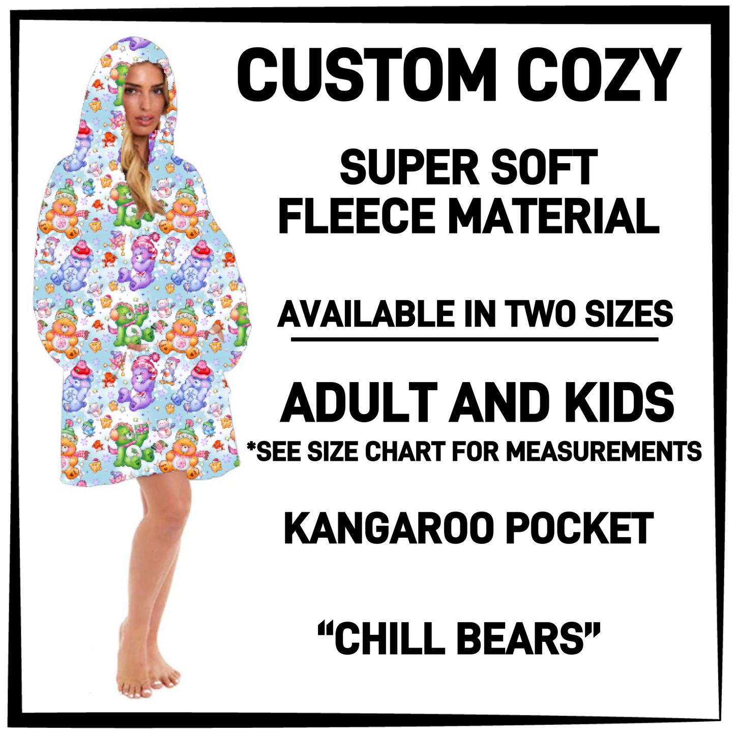CZ2Y - Chill Bears Hooded Cozy - Preorder Closing 9/15 ETA: Mid-Dec