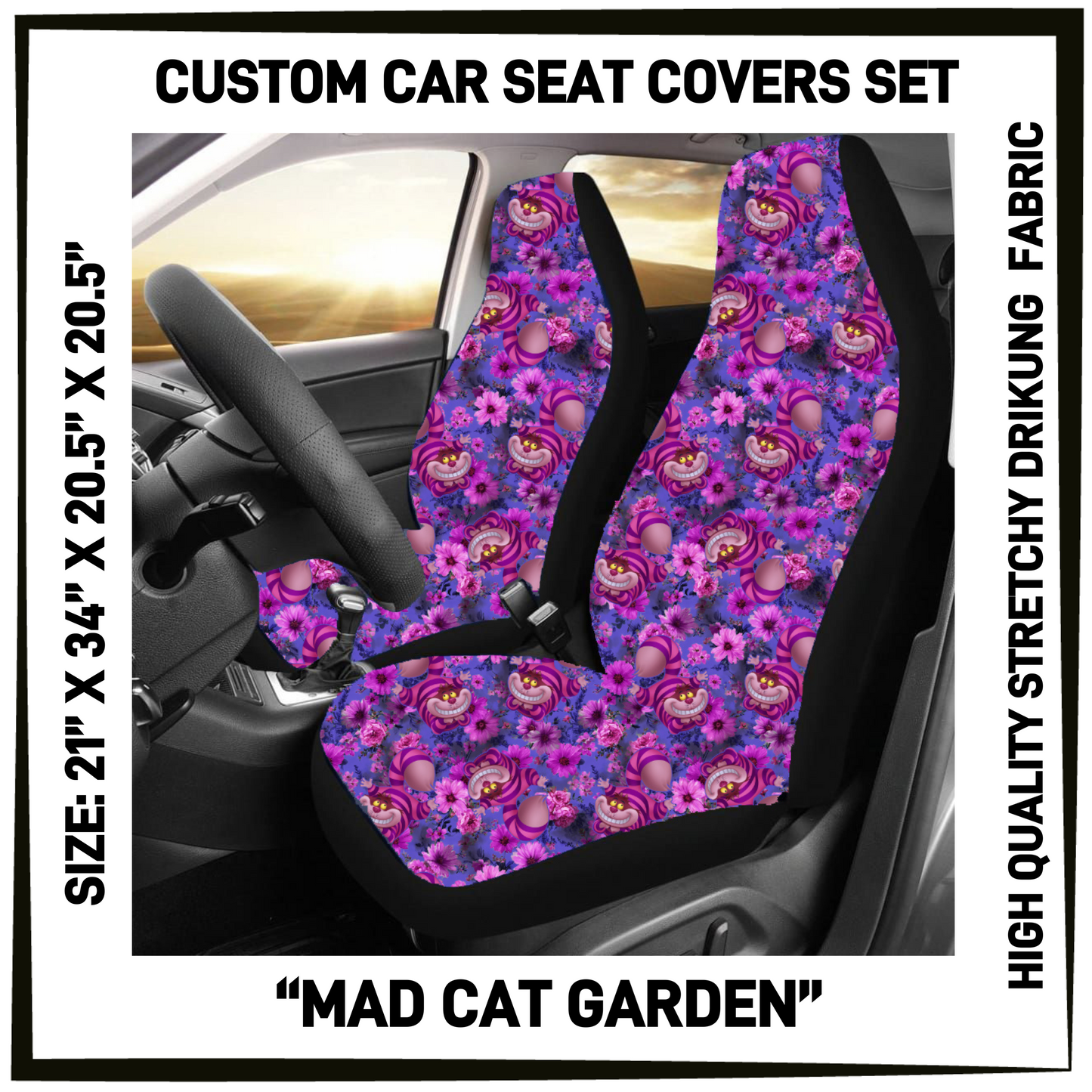 4CAR - Mad Cat Garden Car Seat Covers Set of 2 - Preorder Closing 5/12 ETA: Mid-July