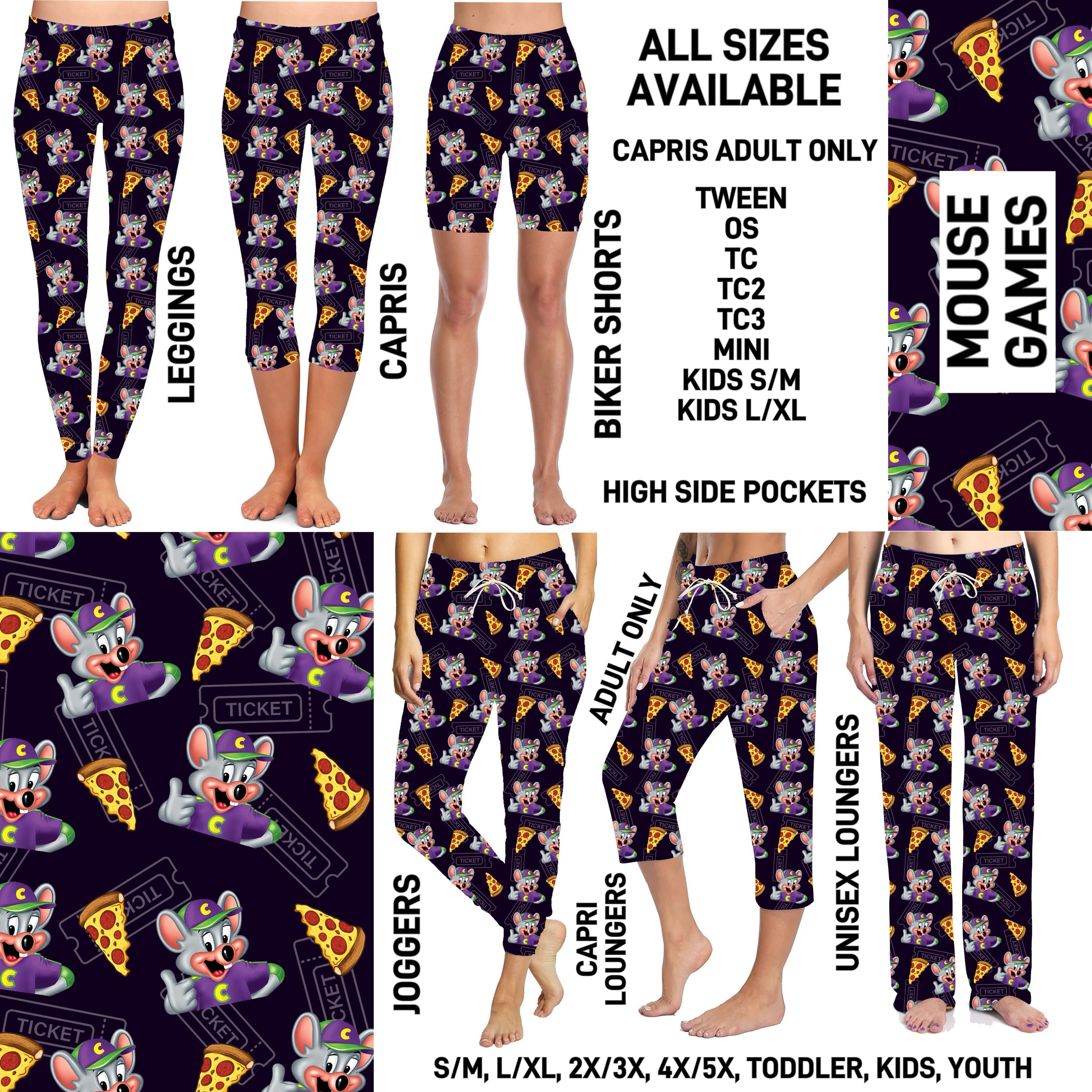 237BT - Mouse Games Unisex Full Joggers/Unisex Capri/Full Loungers - Preorder ETA: Mid-Feb