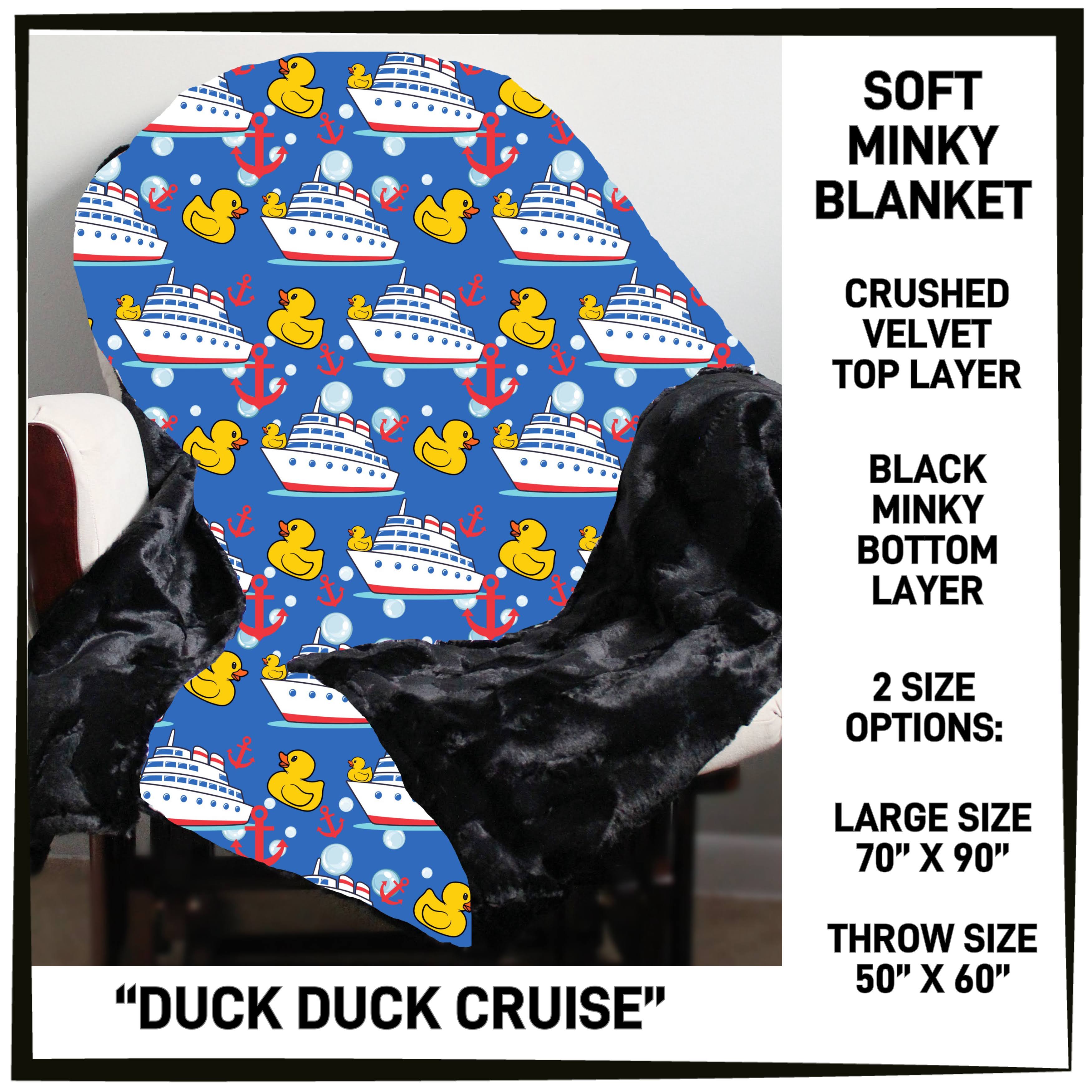 237BT - Duck Duck Cruise Minky Blanket - Preorder ETA: Mid-Feb