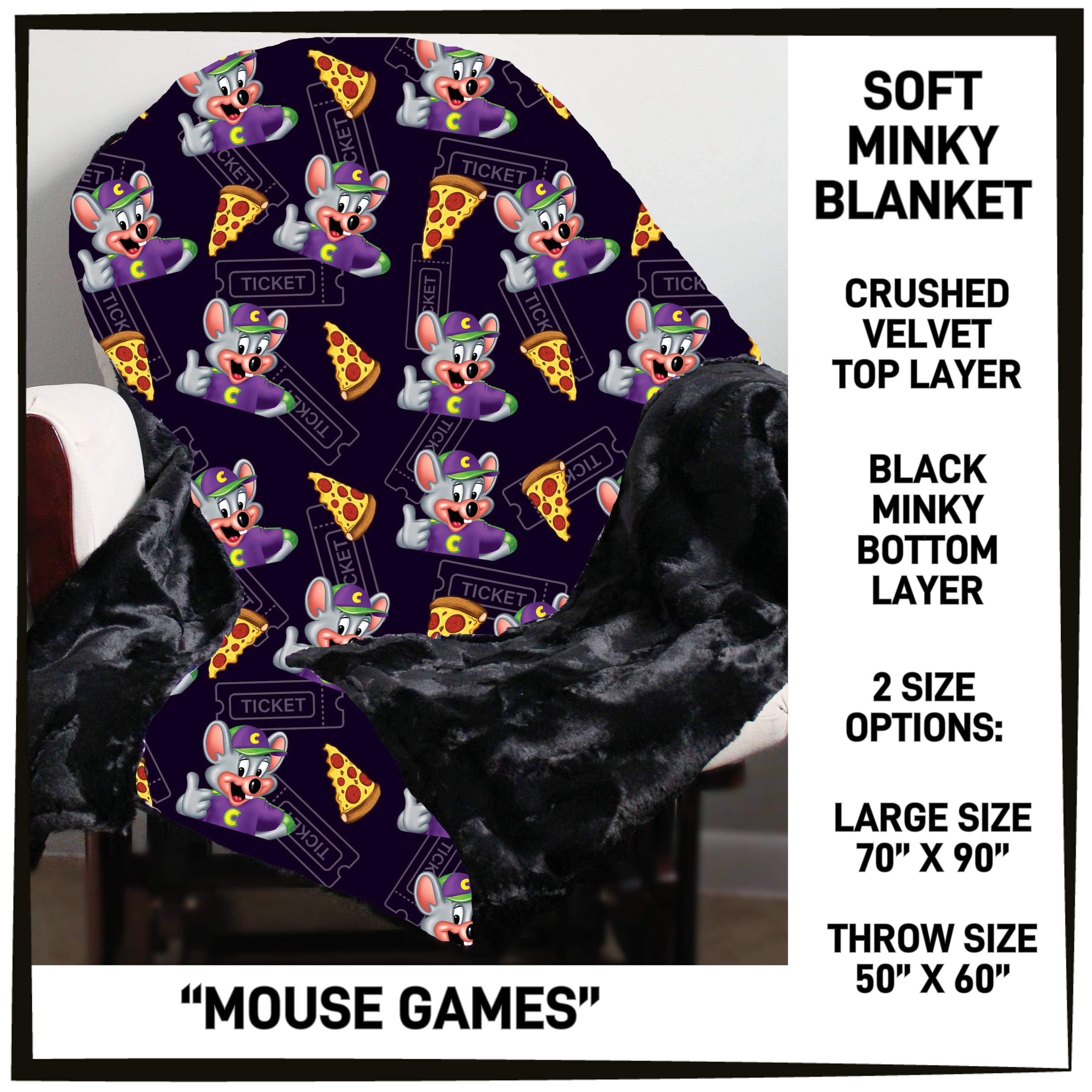 237BT - Mouse Games Minky Blanket - Preorder ETA: Mid-Feb