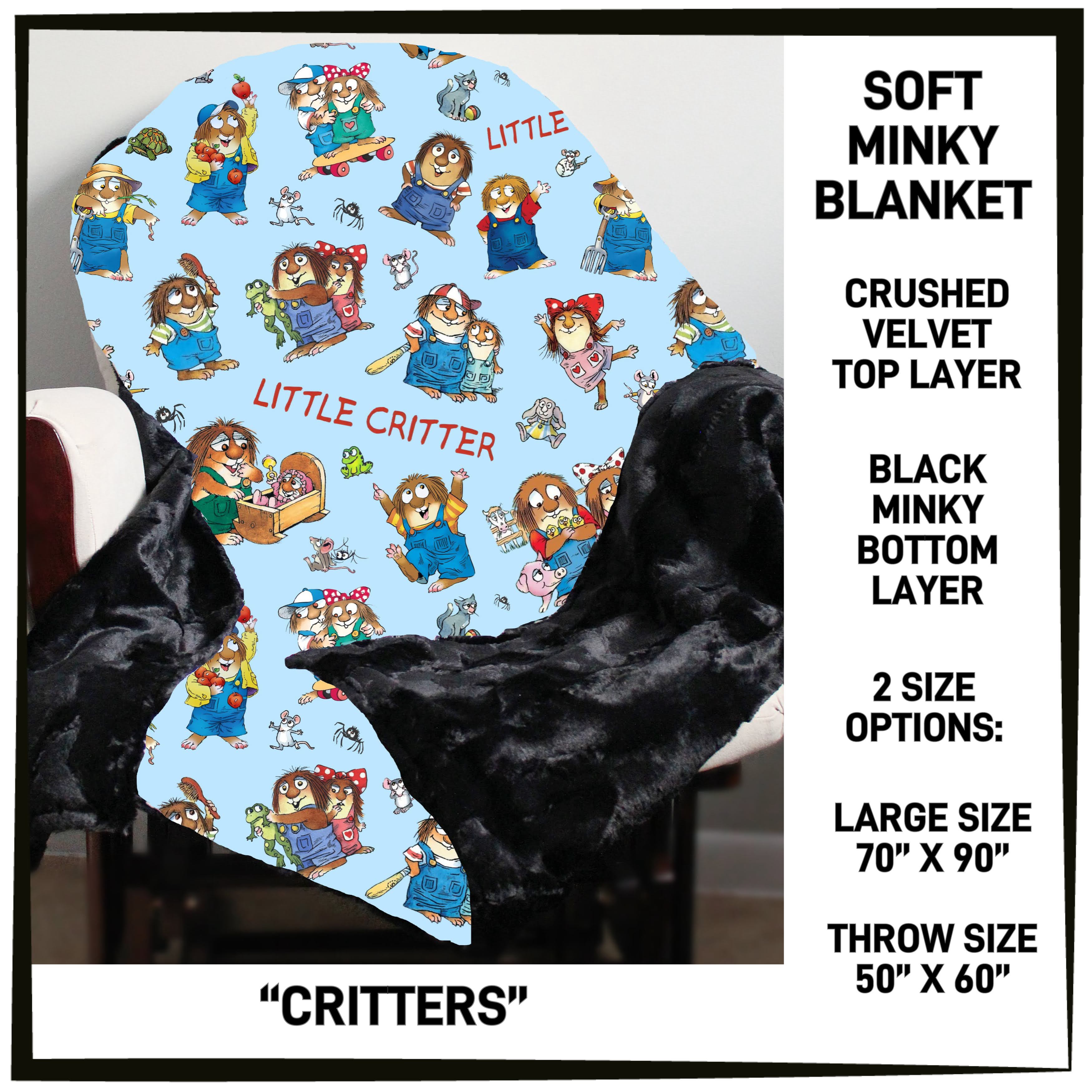 237BT - Critters Minky Blanket - Preorder ETA: Mid-Feb