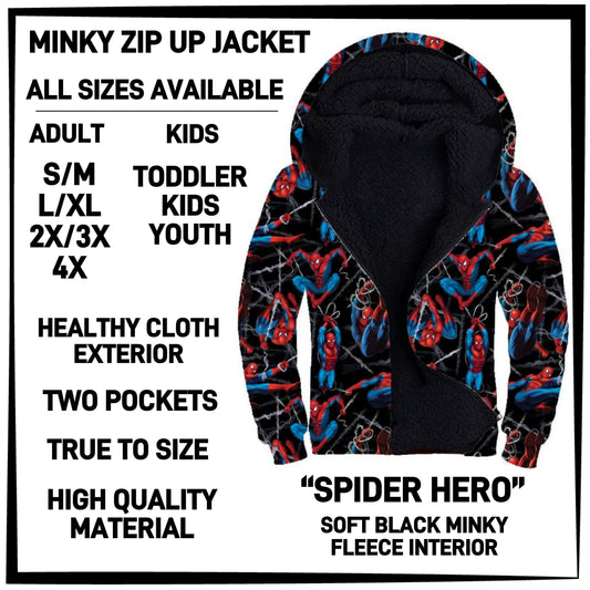 MK3J - Spider Hero Minky Zip Up Jacket - Preorder Closing 12/23 ETA: Late Feb