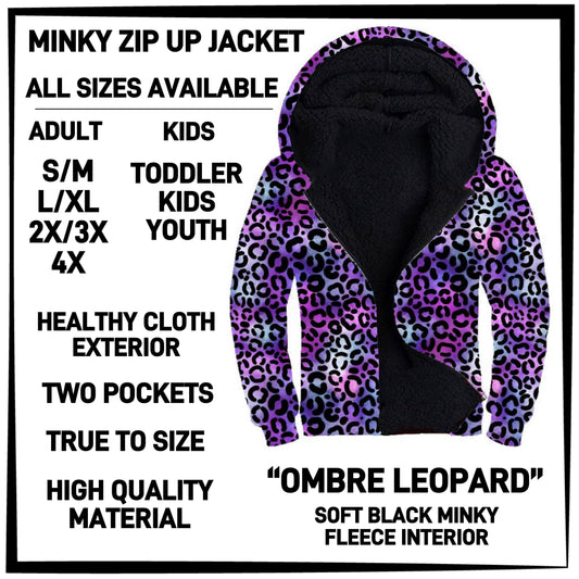 MK3J - Ombre Leopard Minky Zip Up Jacket - Preorder Closing 12/23 ETA: Late Feb
