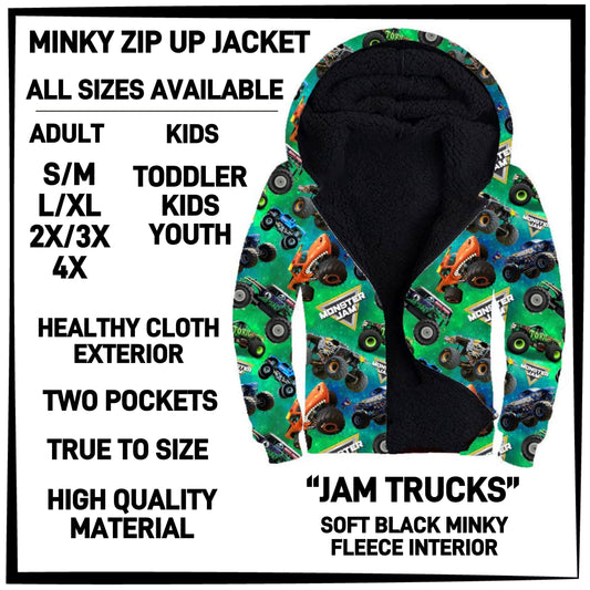 MK3J - Jam Trucks Minky Zip Up Jacket - Preorder Closing 12/23 ETA: Late Feb
