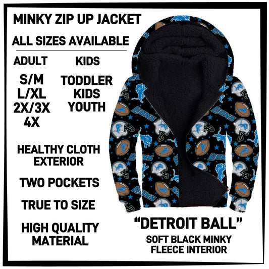 MK3J - Detroit Ball Minky Zip Up Jacket - Preorder Closing 12/23 ETA: Late Feb