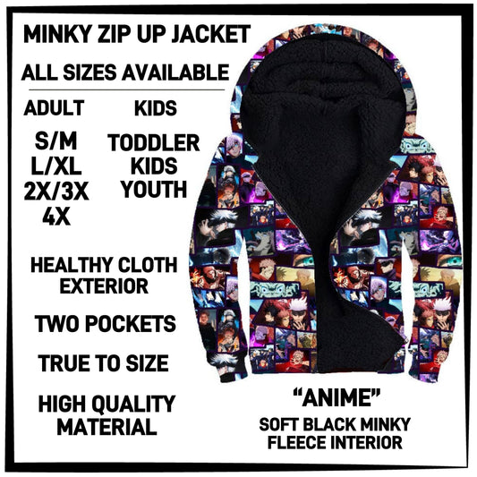 MK3J - Anime Minky Zip Up Jacket - Preorder Closing 12/23 ETA: Late Feb