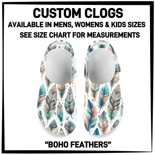 CM6C - Boho Feathers Custom Clogs - Preorder Closing 12/28 ETA: Late Feb