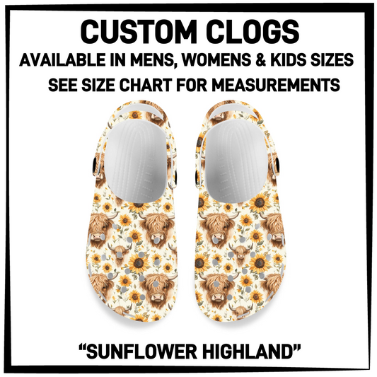 CM6C - Sunflower Highland Custom Clogs - Preorder Closing 12/28 ETA: Late Feb