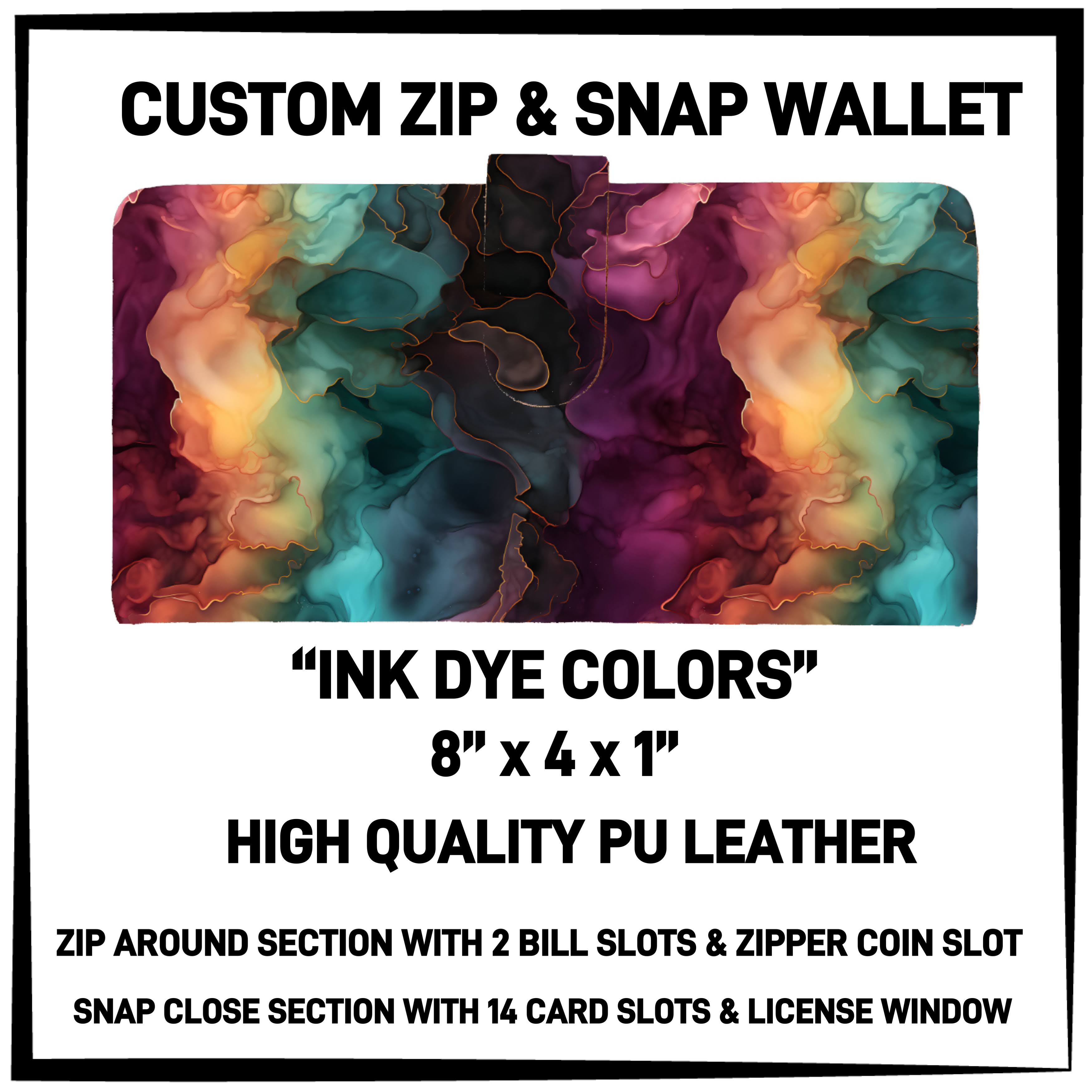 ZW2B - Ink Dye Colors Zip & Snap Wallet - Preorder ETA: Mid-Nov