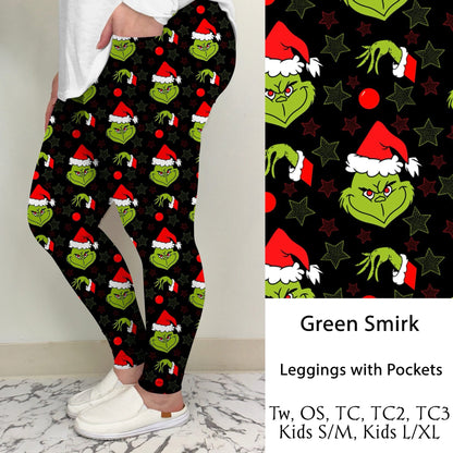 Green Smirk Full Length Leggings With Pockets